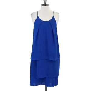 ACNE Studios royal blue tiered silk mini dress 6